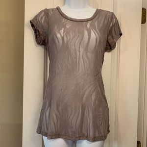 Charlotte Russe Sheer Zebra Tee